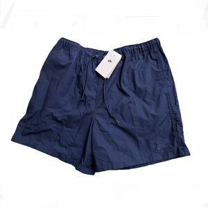 $60 Nike Club Woven Flow Shorts Mens Navy Blue Above Knee Length Large